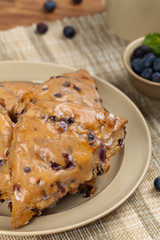 Blueberry Pastry Scones. Selective focus.