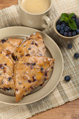 Blueberry Pastry Scones. Selective focus.
