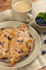 Blueberry Pastry Scones. Selective focus.