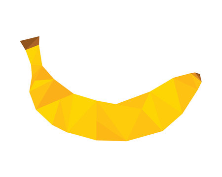 polygonal banana, vector illustration