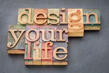 design your life in wood type