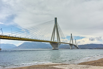The cable bridge between Rio and Antirrio, Patra, Western Greece