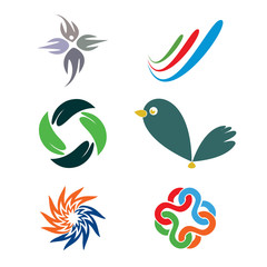 Obraz premium Fire Spirit Abstract Leaf Bird Sun Star Tribal Chain