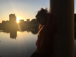 female relaxing in oakland, CA