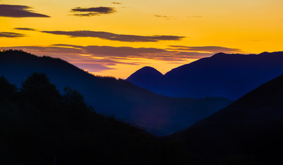 European landscape at sunset