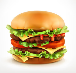 Big burger, vector icon
