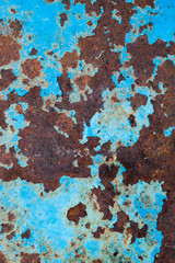 Rusted blue painted metal