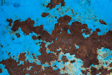 Rusted blue painted metal