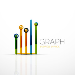Abstract logo idea, linear chart or graph  business icon. Creative vector logotype design template