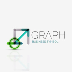 Abstract logo idea, linear chart or graph  business icon. Creative vector logotype design template