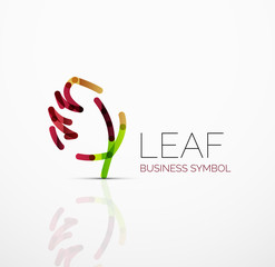 Vector abstract logo idea, eco leaf, nature plant, green concept business icon. Creative logotype design template