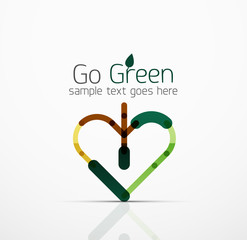 Vector abstract logo idea, eco leaf, nature plant, green concept business icon. Creative logotype design template