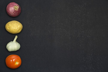 Vegetables at dark background