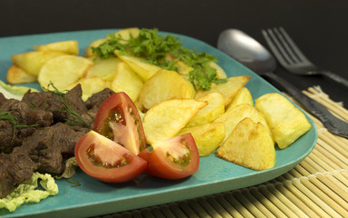 Beef with potatoes meal