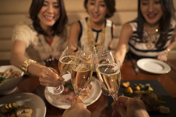 Five women have been toast with champagne