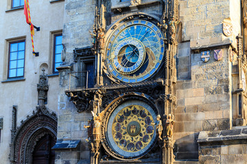 Fototapeta na wymiar astrological clock in prague,, Czech Republic, Europe