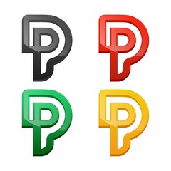 P Icon Logo Vector