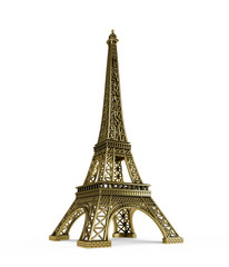 Fototapeta na wymiar Eiffel tower isolated on white background