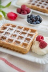 Belgische Waffeln mit frischen Früchten 