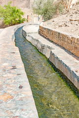 Falaj Al-Katmeen in Nizwa, Dakhiliya, Oman. Five Aflaj Irrigation Systems of Oman were added to the UNESCO list of World Heritage Sites in 2006.