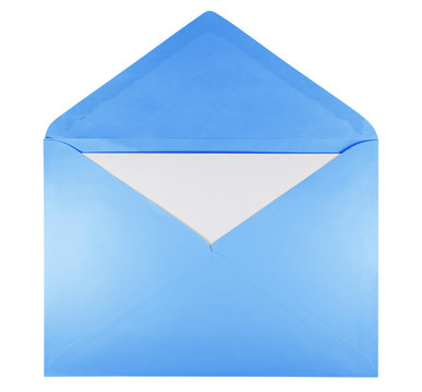 Blank open envelope - light blue