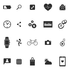 Fototapeta premium smart watch wearable technology icons set vector illustration