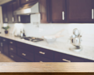 Fototapeta na wymiar Blurred Kitchen with Retro Instagram Style Filter