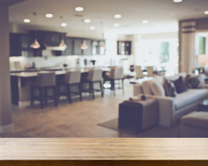 Blurred Kitchen Table and Couch with Instagram Style