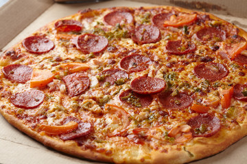 Pizza with sausage