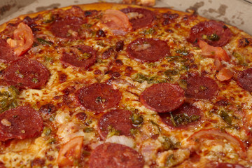Pizza with sausage