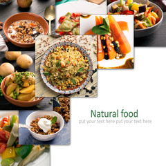 hoto collage of vegetarian food