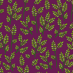 Beautiful Flowers set, Vector seamless pattern.