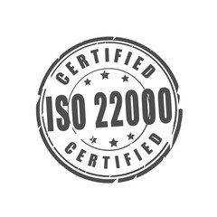 Fototapeta premium ISO 22000 certified vector stamp