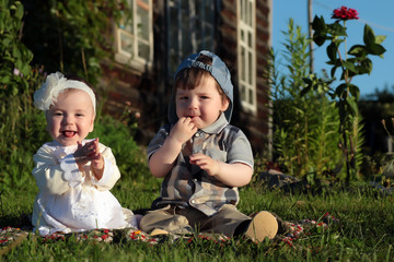 children in the park boy and girl