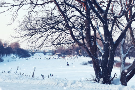 city footpath winter