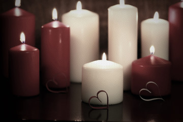 dot toned love heart shape candle