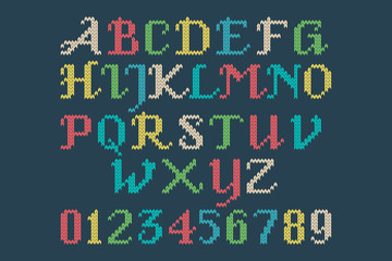 Vintage knitted alphabet