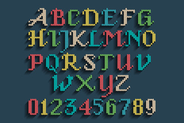 Vintage knitted alphabet