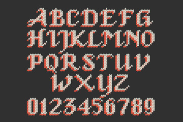 Vintage knitted alphabet - 102984341