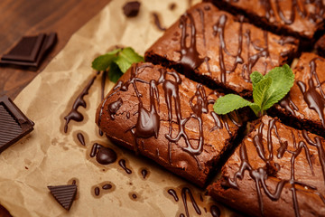 chocolate cake on a baking sheet