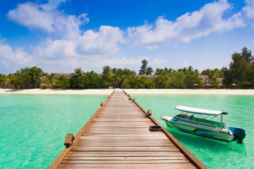 Maldives, wood bridge