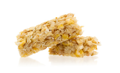 Muesli bar with apple, nuts and sugar
