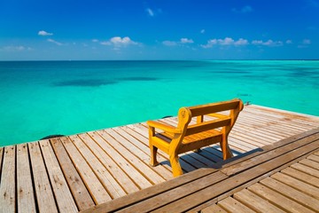 Maldives, wood bridge