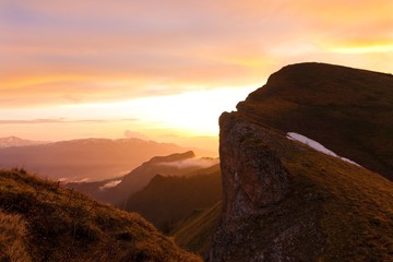 Mountain sunset autumn