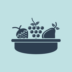 Icon of Fruit Basket. EPS-10.