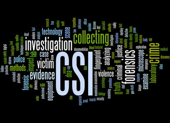 CSI, Crime Scene Investigation word cloud concept 5