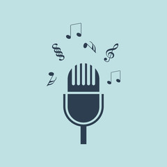 Icon of Microphone. EPS-10.