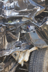 Car front demolished.