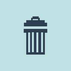 Icon of Trash Can Or Dustbin. EPS-10.