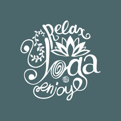 Fototapeta premium Enjoy yoga poster or postcard.